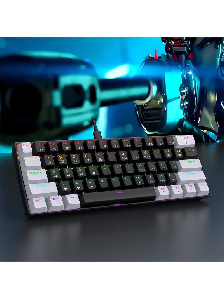 60% Wired Gaming Mechanical Keyboard RGB Backlit Ultra Compa 5
