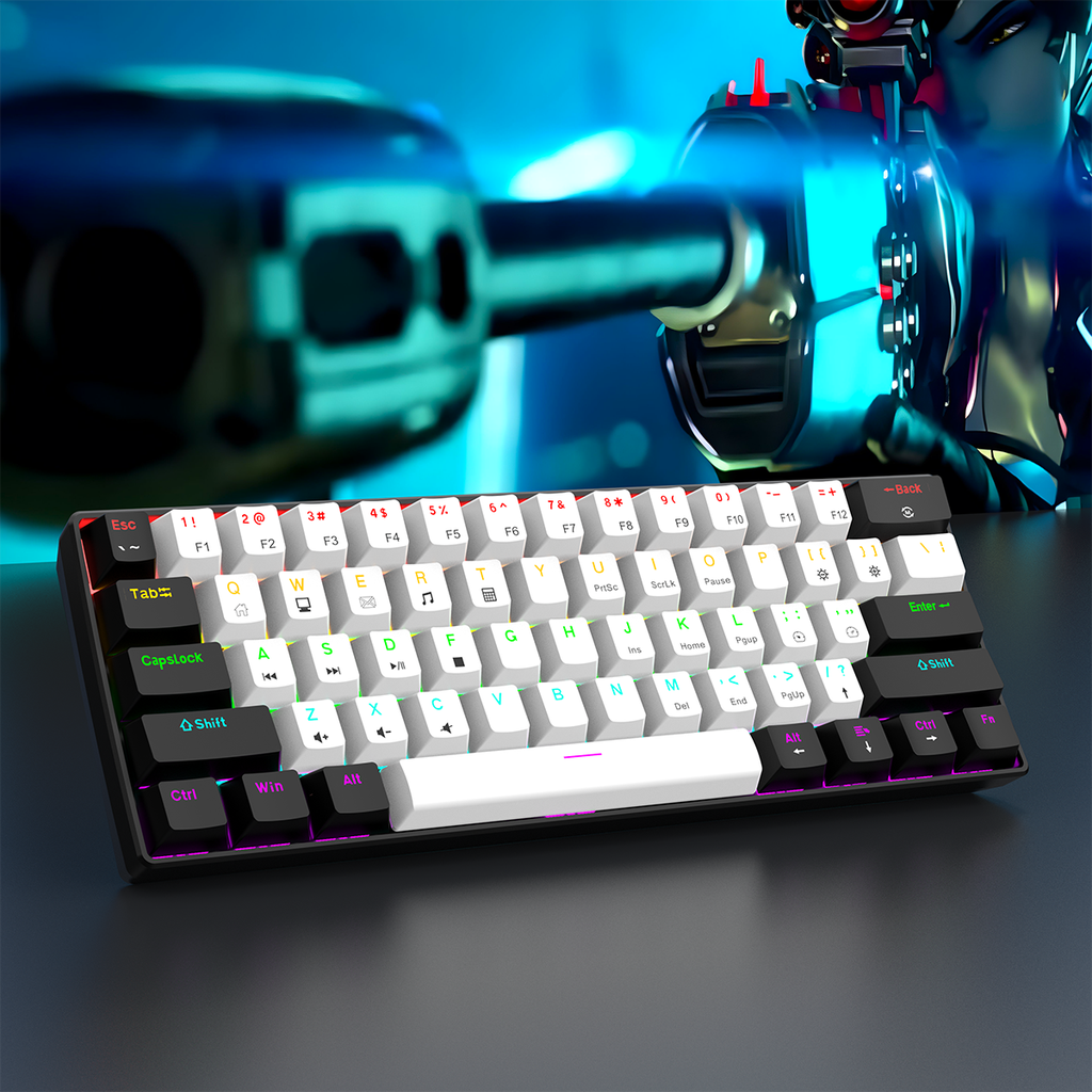 60% Wired Gaming Mechanical Keyboard RGB Backlit Ultra Compa 6