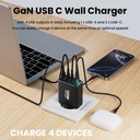 Gan USB Type C Charger 130W 4 Port PD3.0 QC4.0 3.0 Grounded  5