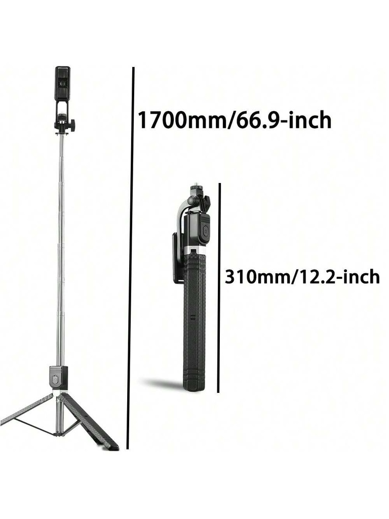 170 Cm Selfie Stick Tripod Retractable With Wireless Remote  3