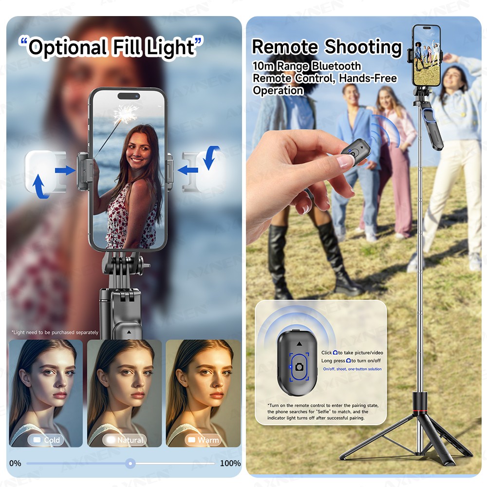 F16 Selfie Stick Tripod with 1708mm Long 8-Section Pole 5