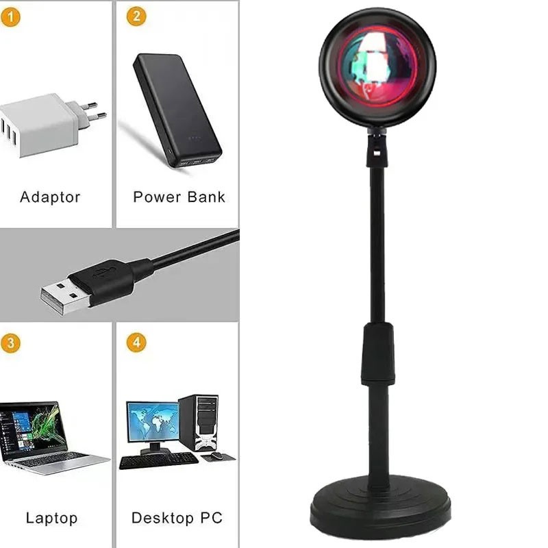 Sunset Projector Lamp Rainbow Atmosphere Night Light Sunset  3