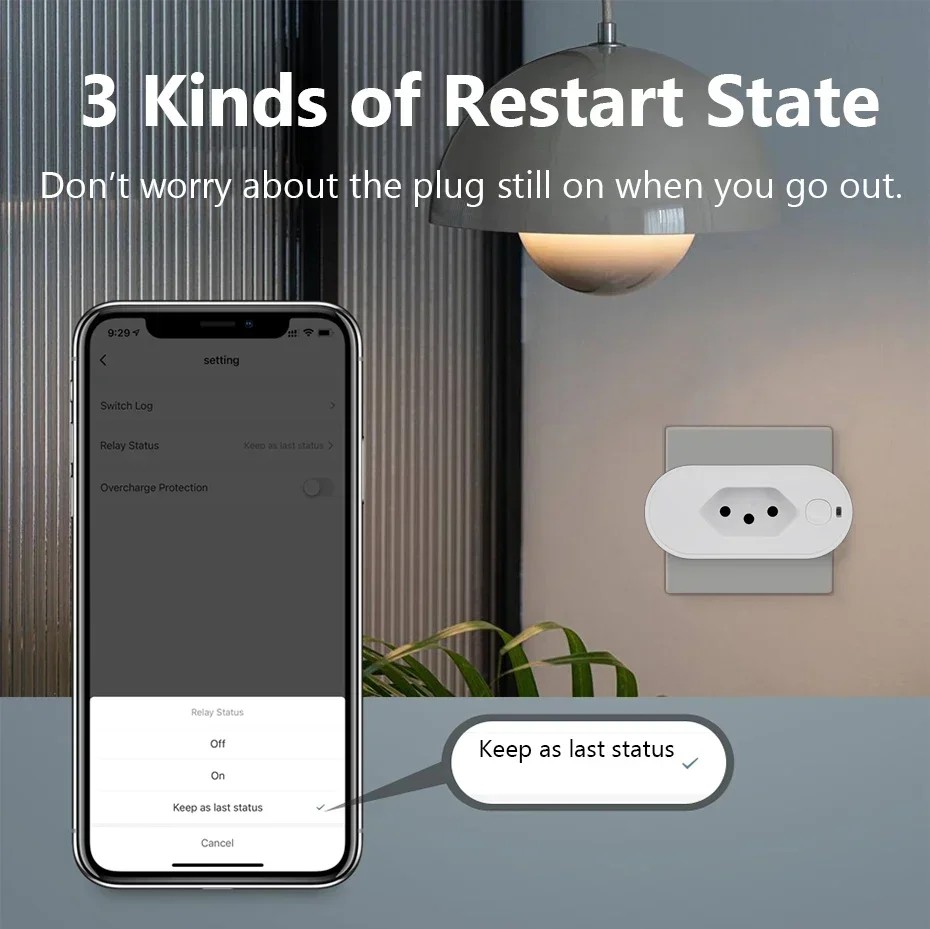 Works with Tuya 16A/20A Brazil Standard Wifi Smart Plug Sock 6