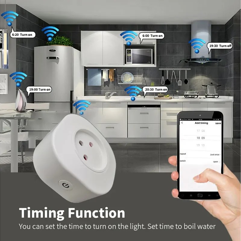 WiFi Smart Plug 16A Israel Plug Power Socket Tuya APP Smart  3