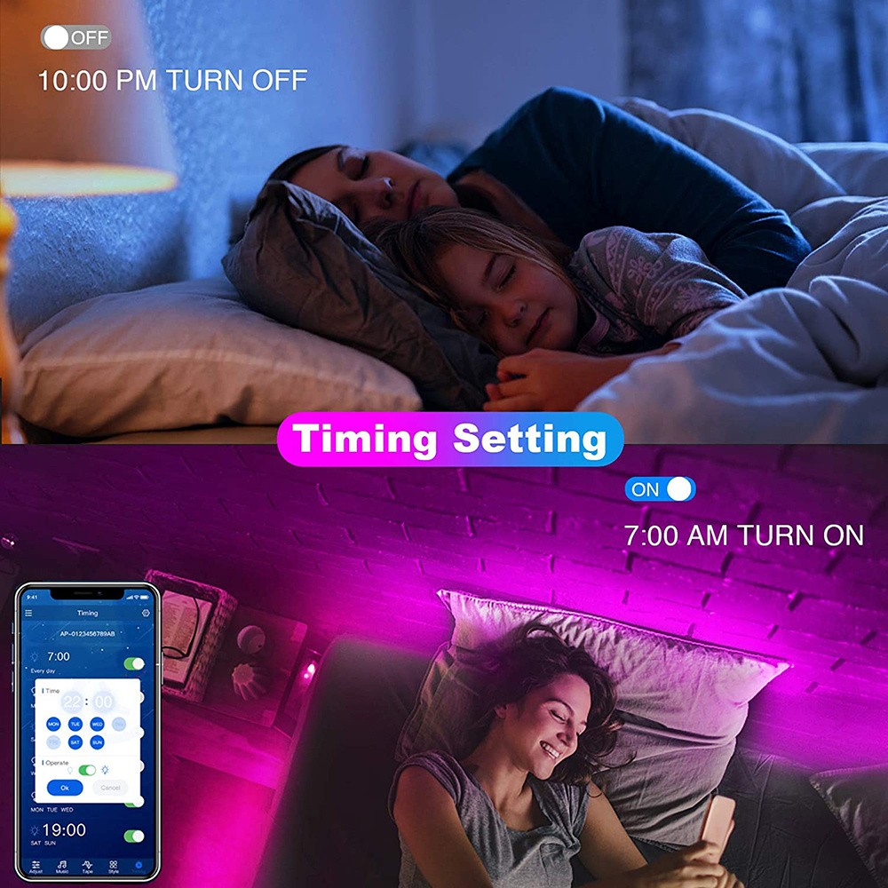 RGB 5050 LED Strip Lights App Control TV Backlight Flexible  3