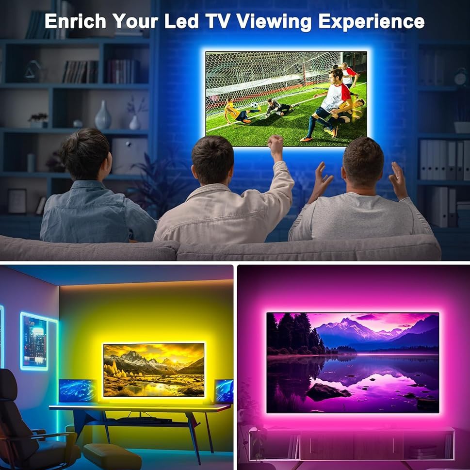RGB 5050 LED Strip Lights App Control TV Backlight Flexible  6