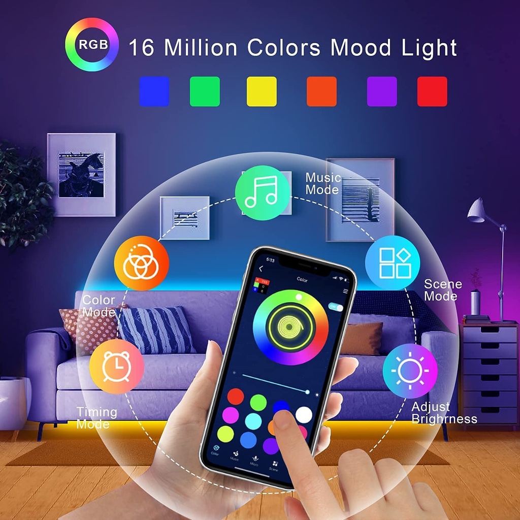 RGB LED Strip Lights Music Sync USB 5V Remote Control Led Ri 3