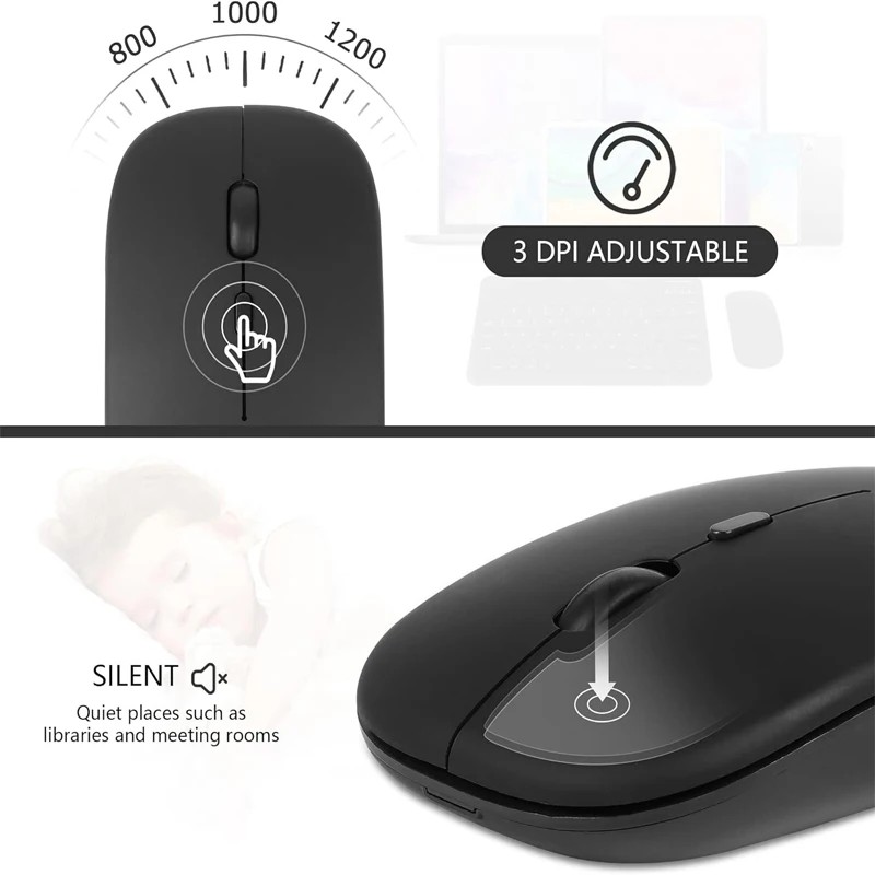 Wireless Mouse Bluetooth-Compatible Gaming Mouse (Dual 5