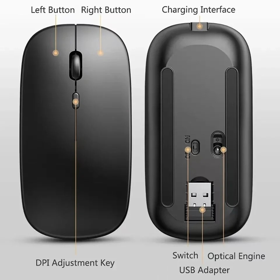 Wireless Mouse Bluetooth-Compatible Gaming Mouse (Dual 6
