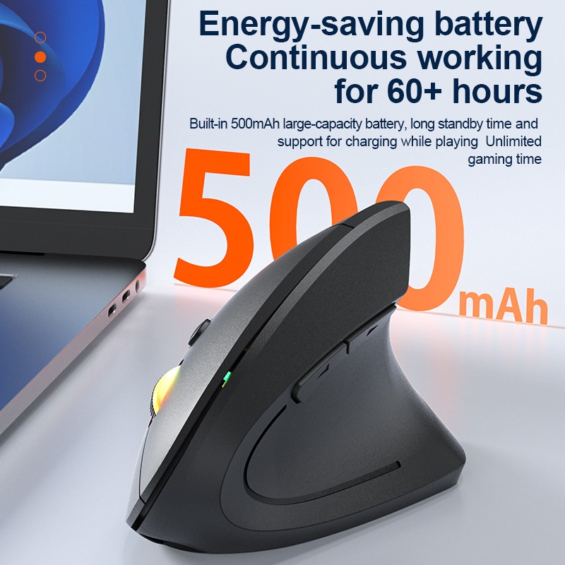 2.4GHz Bluetooth Wireless Mouse Rechargeable Vertical Mouse  2