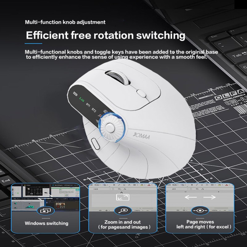 Wireless Vertical Mouse Rechargeable Optical Mice With Funct 2