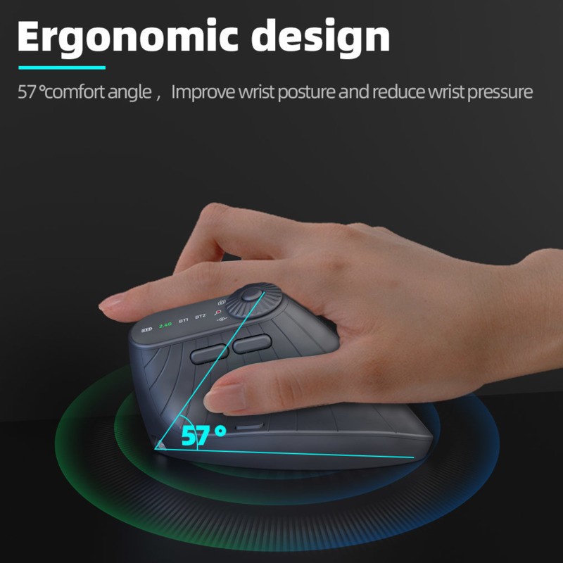 Wireless Vertical Mouse Rechargeable Optical Mice With Funct 4