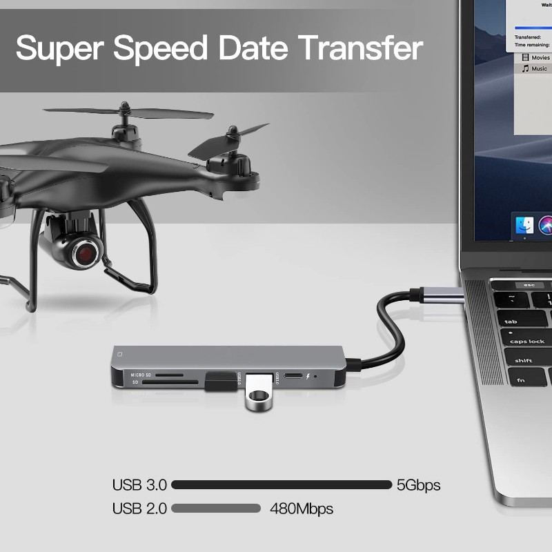 USB C Hub to 4K HDMI-Compatible USB 3.0 2.0 Type C PD Chargi 2