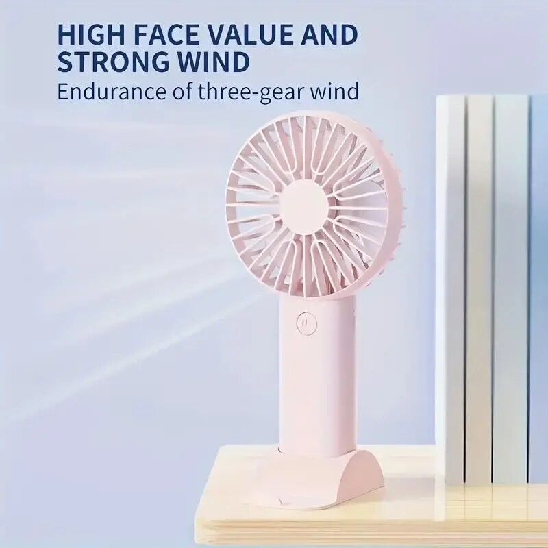 Mini USB Charging Handheld Fan Desktop Small Fan With Mobile 2