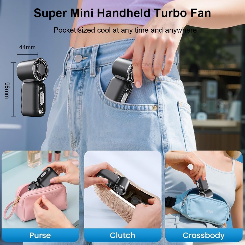 Mini Handheld Fan Portable Pocket Fan USB Rechargeable Perso 5