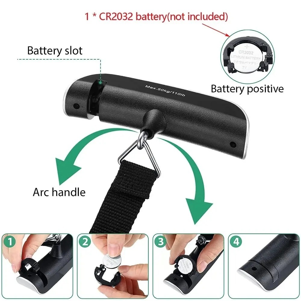 Portable Handheld Digital Travel Luggage Scale - .110lb/50kg 3