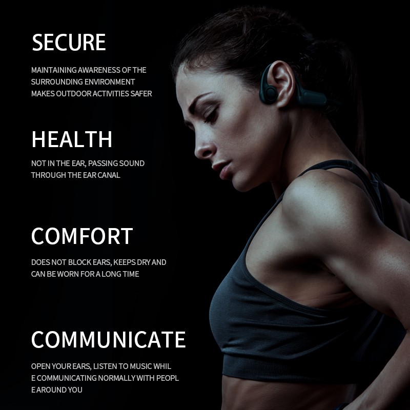 B8 True Bone Conduction Earphones Bluetooth 5.3 Sports Wirel 4