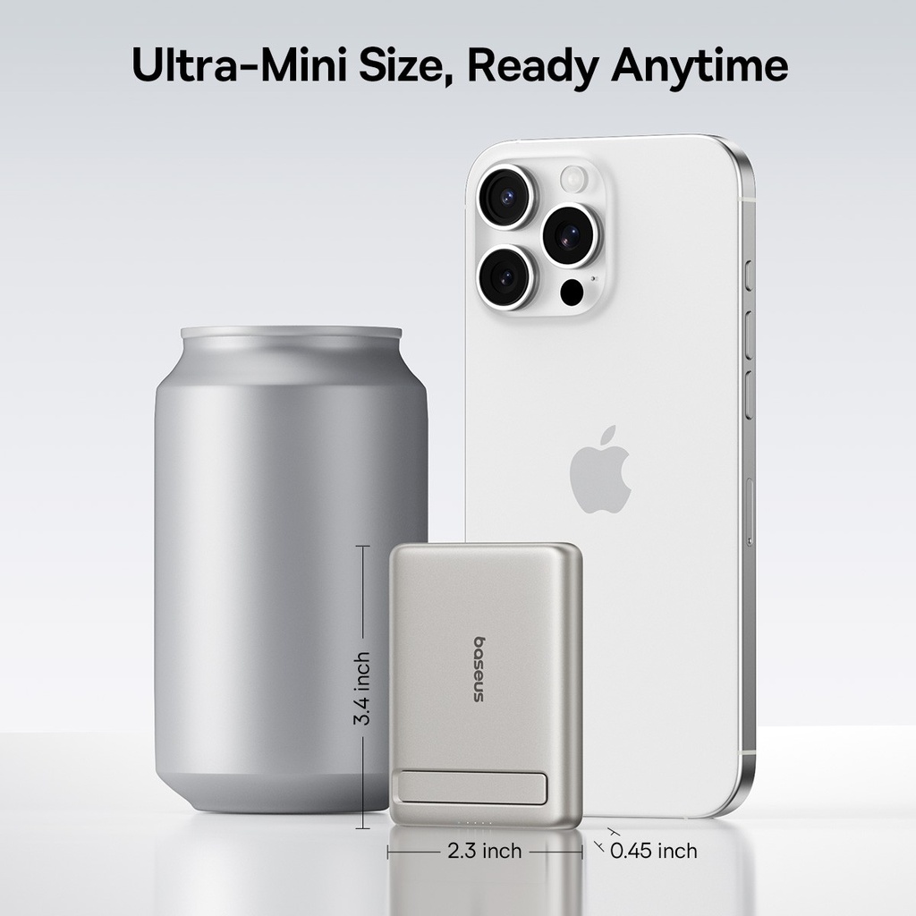 Baseus Qi2 Magnetic Power Bank With Kickstand PD 20W 5000mAh 4