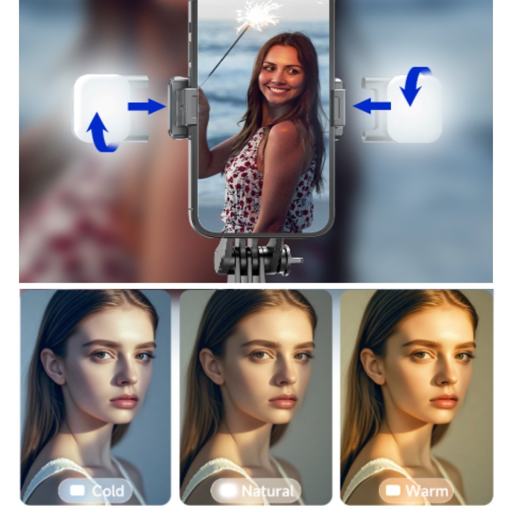 MEUYAG Selfie Stick Tripod with 1708mm Long Monopod Fill Lig 5