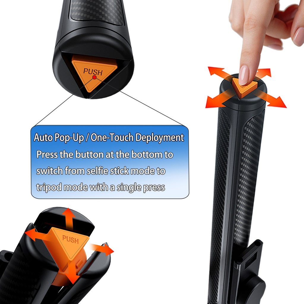 170cm Selfie Stick Tripod with One-Touch Base 2