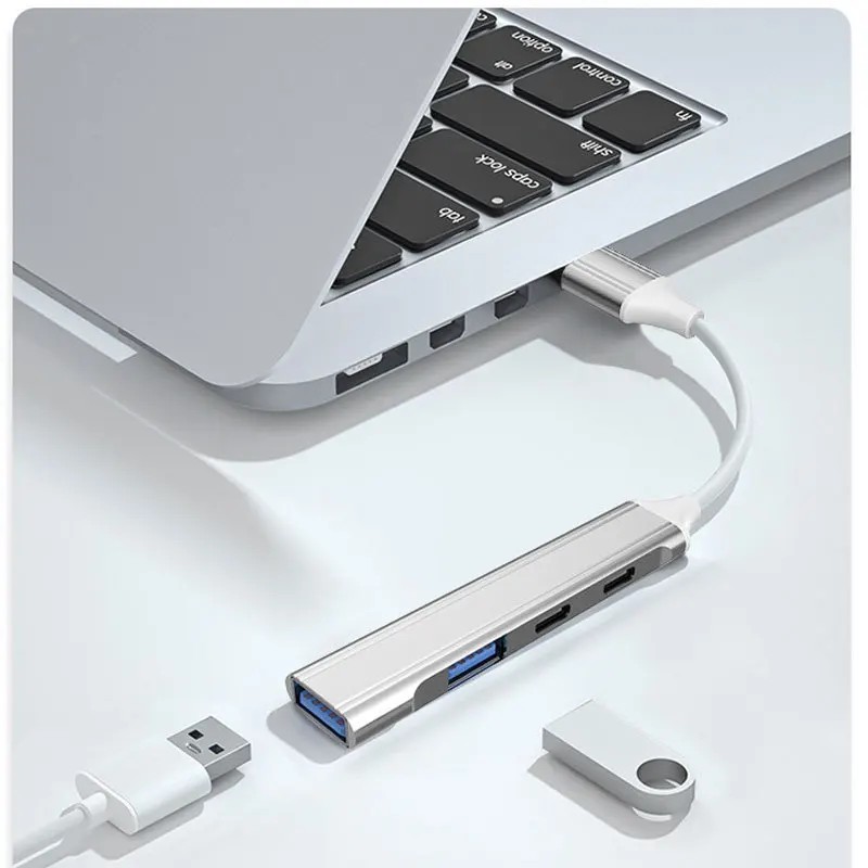 4 Port USB 3.0 Hub USB Hub Type C Dock Multi Splitter Adapte 2