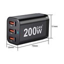 USB C Fast 200W 6-Port Charging Fast GaN Charger Power Adapt 6