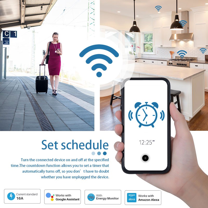 Wifi Smart Plug EU 16/20A with Power Monitor Function Wirele 4
