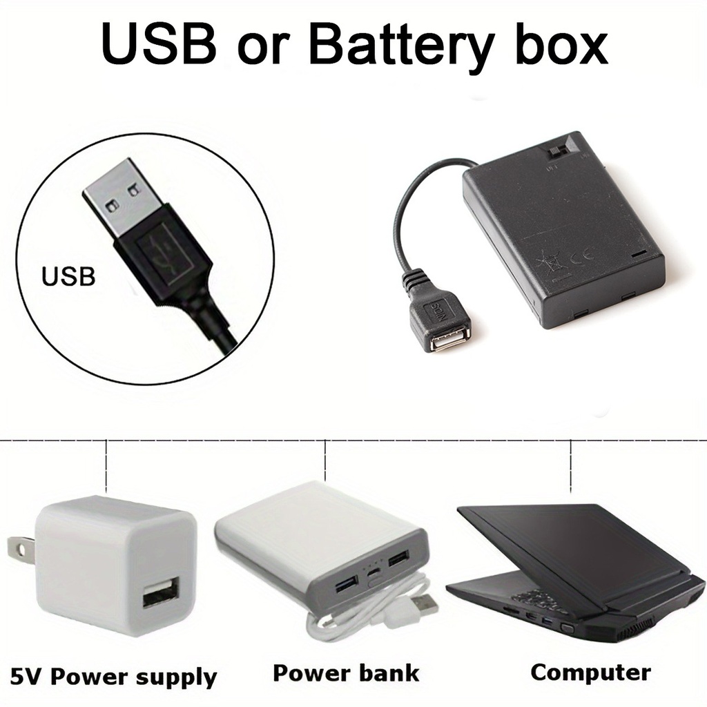 RGB LED Lights with Battery USB 5V LED Strip Lights IR Remot 5