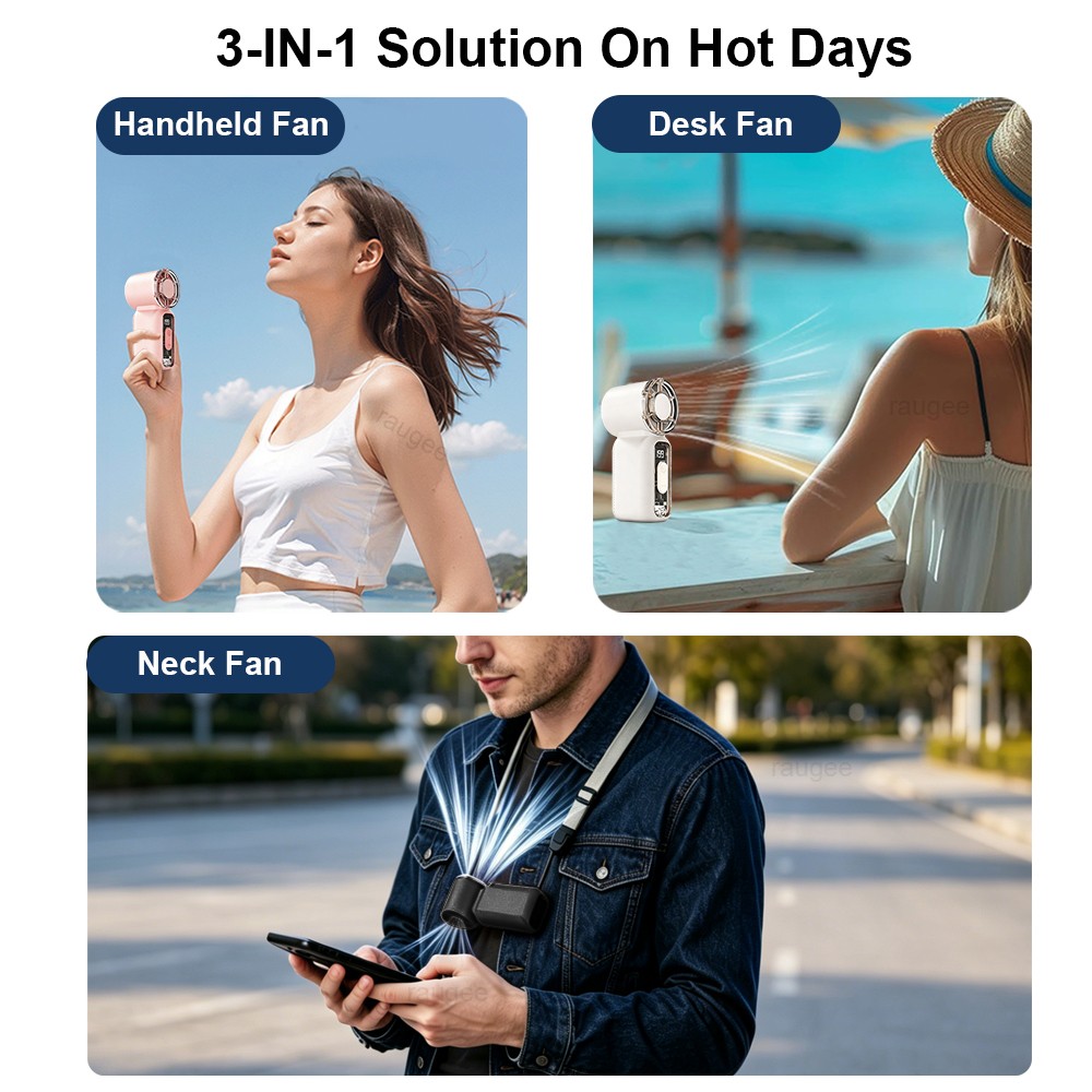 Mini Portable Handheld Fan Personal Pocket-Sized Digital Dis 6