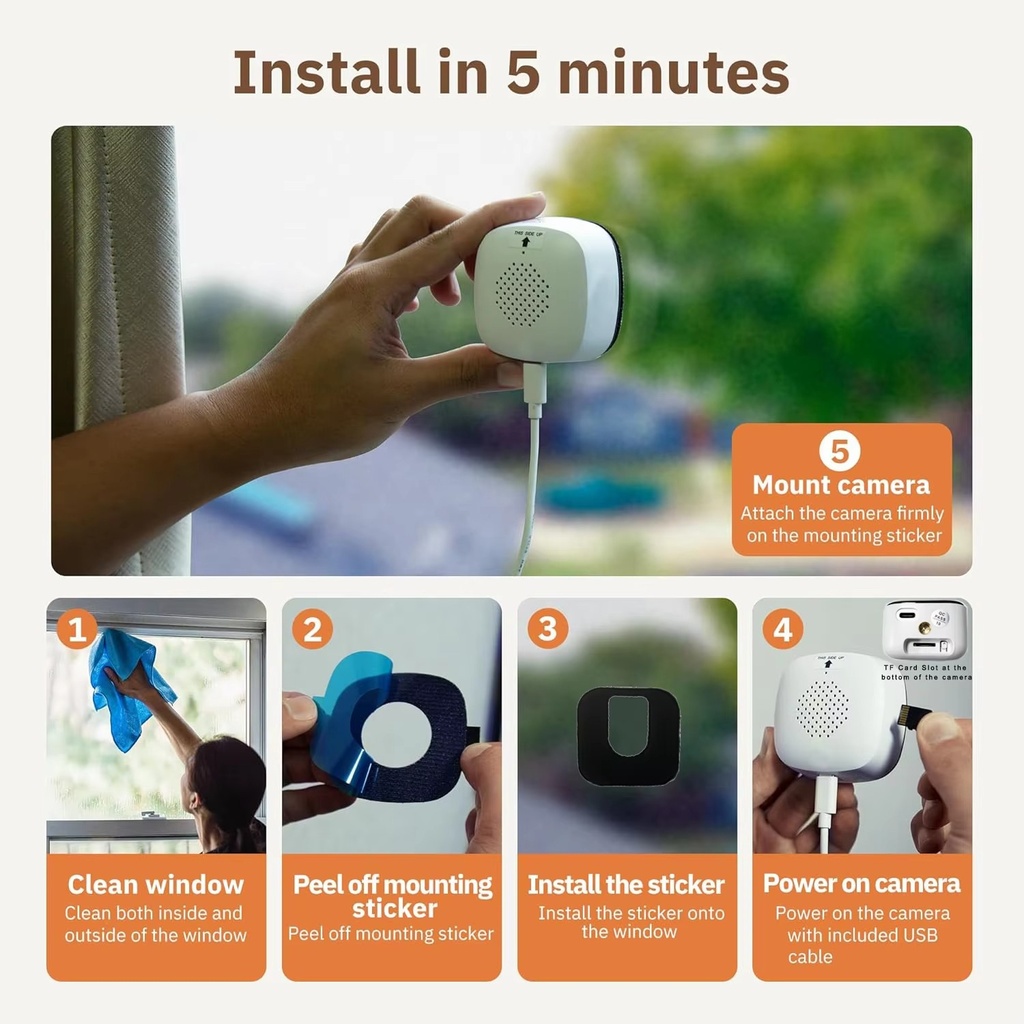 WiFi Camera Safety Monitor Mini 1080P HD Camcorders Indoors  6