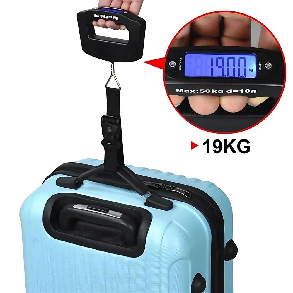 50kg Digital Luggage Scale Portable Suitcase Scale Handheld 6