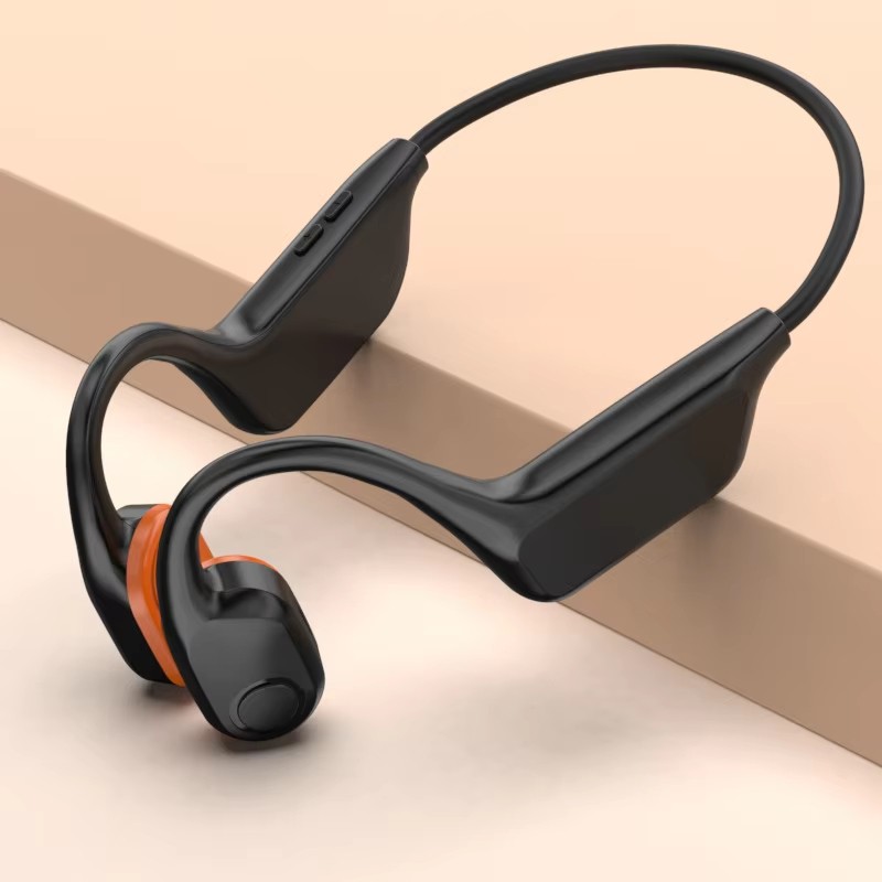 سماعات بلوتوث بتقنية التوصيل العظمي ذات تصميم مفتوح الأذن مع عمر (Black)