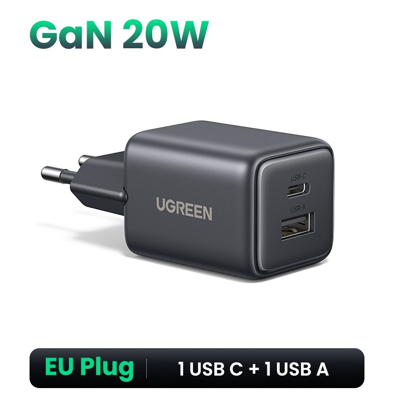 【EU Plug】UGREEN 45W/30W/25W/20W GaN Charger PD3.0 PPS QC3.0 USB C