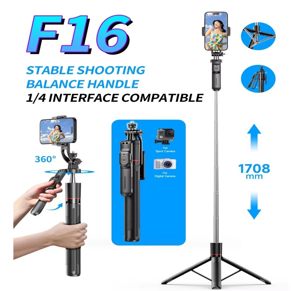 MEUYAG Selfie Stick Tripod with 1708mm Long Monopod Fill Light