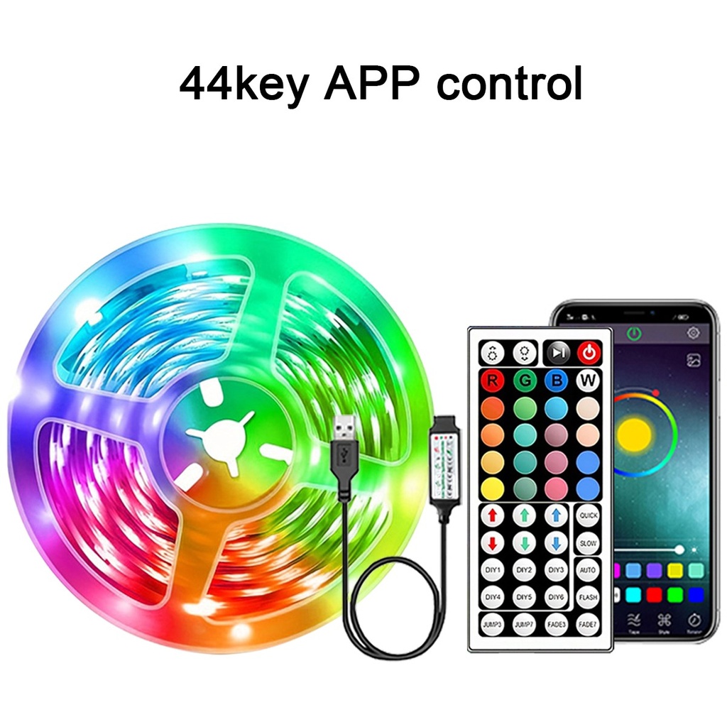 RGB Led Strip Lights 5m 10m 20m 30m Led Room Light with APP Control (APP 44 key, 15m)