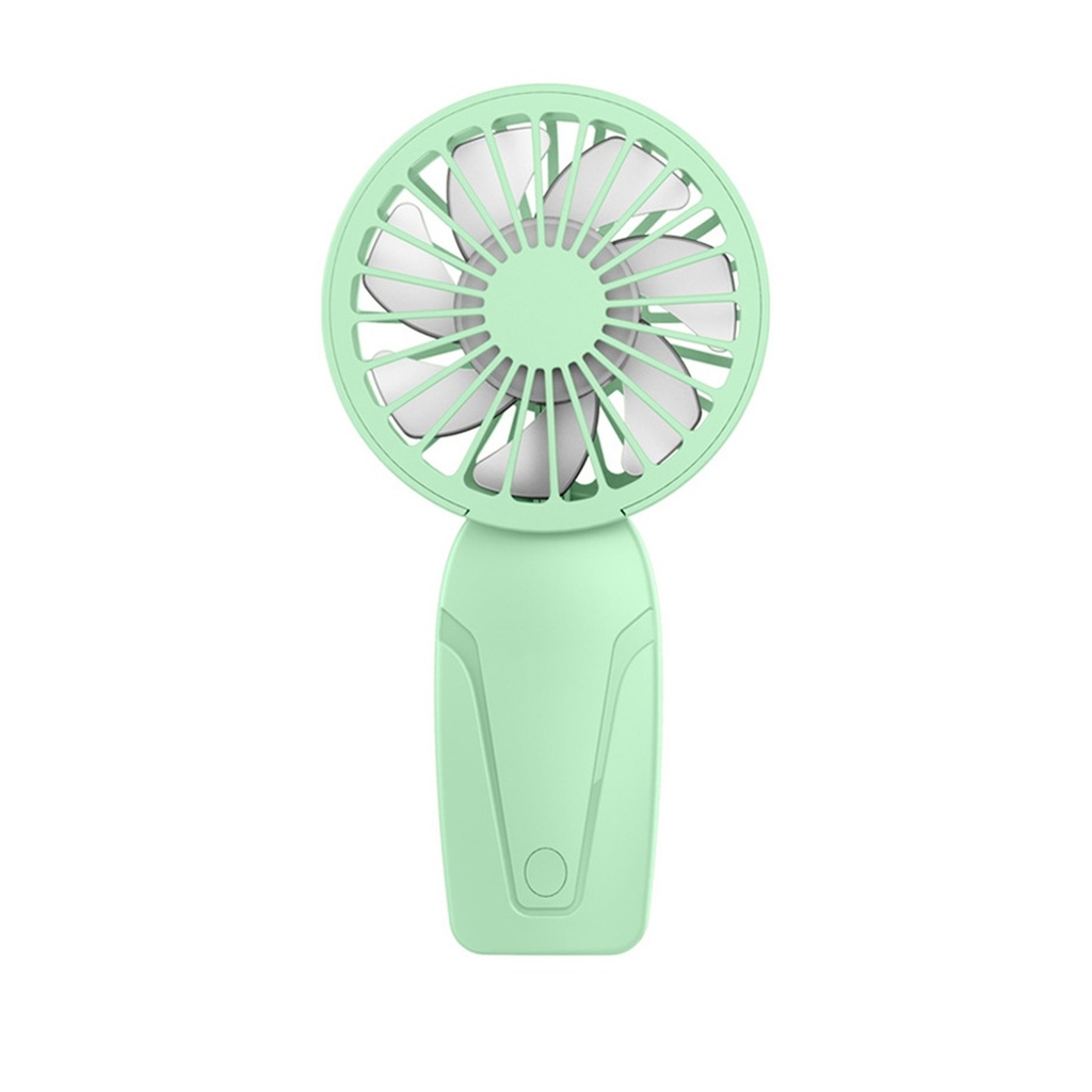 Portable Handheld Small Fan ABS Lightweight Cute Appearance USB (Green)