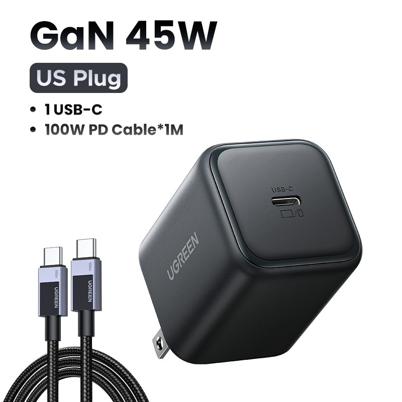 Chargeur UGREEN 45W GaN PD3.0 PPS QC3.0 à charge rapide