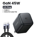 Chargeur UGREEN 45W GaN PD3.0 PPS QC3.0 à charge rapide