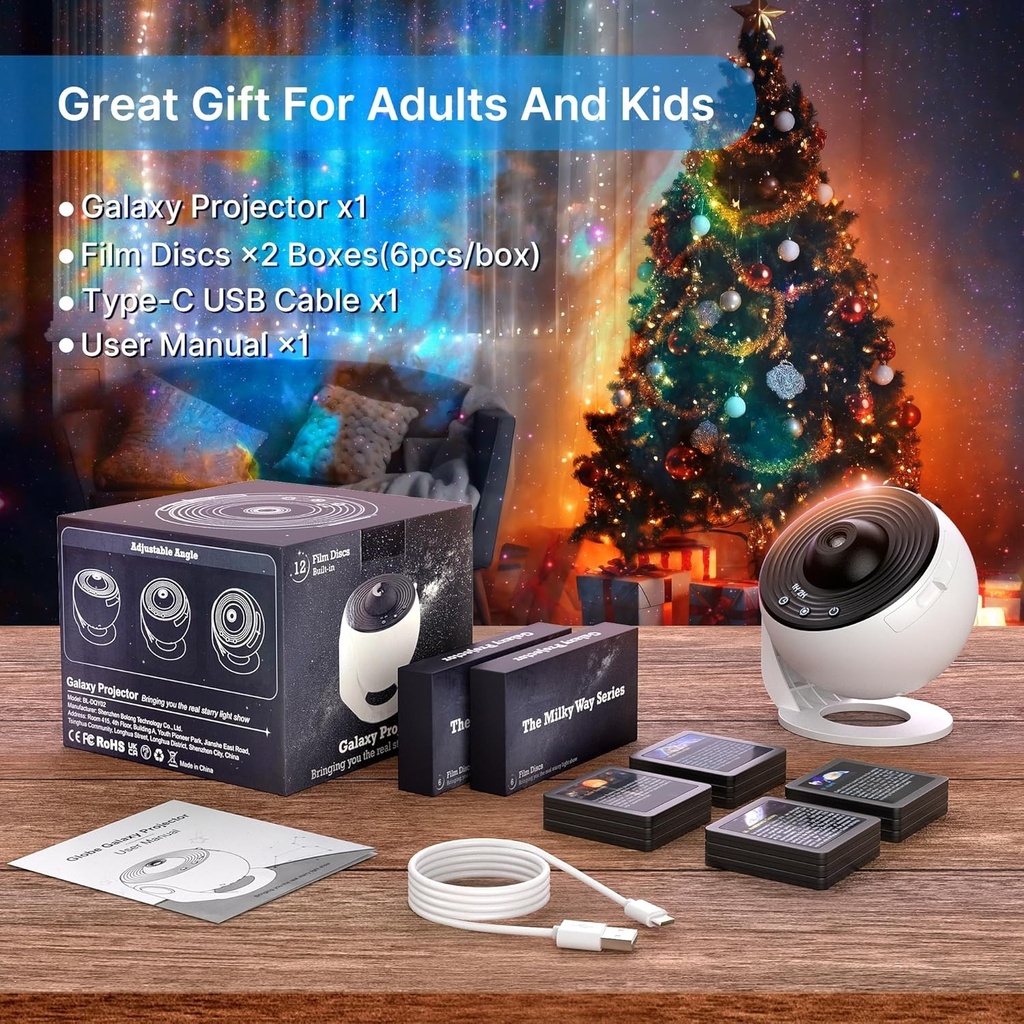 Bedroom Galaxy Projector Night Light HD Image Star Projector 13 Film