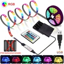Lumières LED rvb avec batterie USB 5V bande lumineuse LED