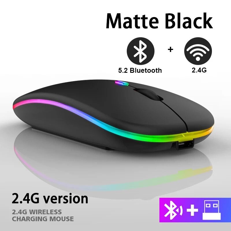 Souris Bluetooth sans fil aste RVB